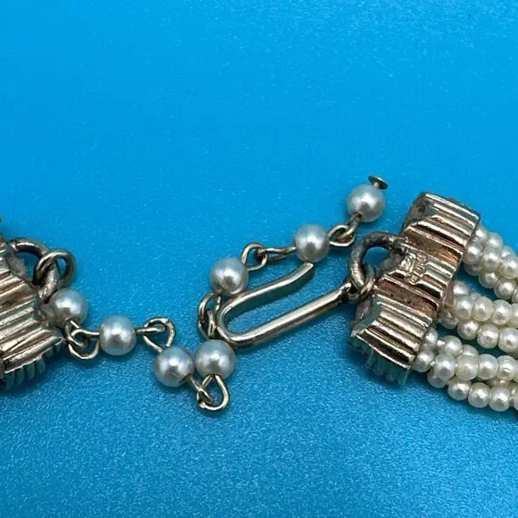 Vintage Ciner Gold Tone Pearl Twist Necklace Clip On Earrings Runway Set Signed